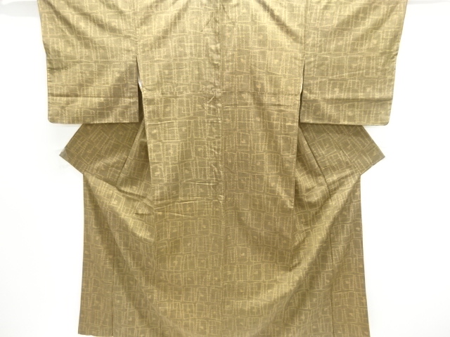 抽象模様織出し手織り紬着物